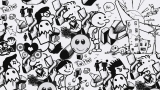 Black white drawing people graffiti - drawing free wallpaper