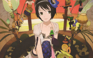 Woman wine plants redsky magic - a bottle of wine free wallpaper