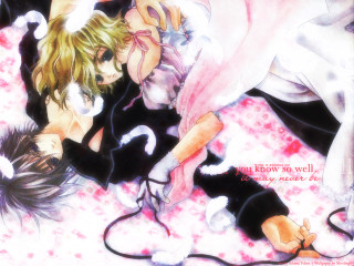 Anime couple bird cherryblossoms pinkdress - me free wallpaper