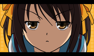 Anime girl brown eyes ponytail - a bow free wallpaper for desktop