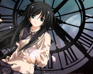Girl clocktower cherryblossoms moonlight anime - a clock tower free wallpaper