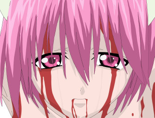 Pink haired yandere girl blood - pink eye free wallpaper