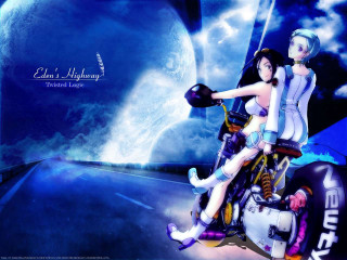 Sky moon motorcycle fantasy album - yukito kishiro free wallpaper for desktop