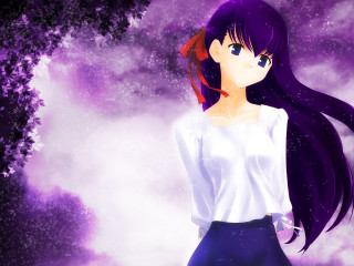 Girl purple sky stars long - a purple sky free wallpaper for desktop