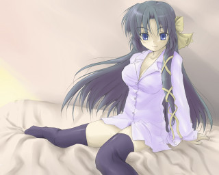 Woman longhair bed purple shirt - a purple shirt free wallpaper