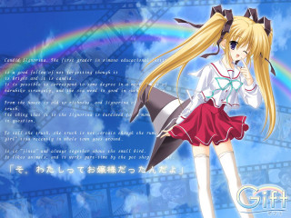 Girl rainbow schooluniform blonde twintails - short free wallpaper for desktop