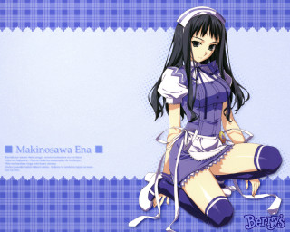 Anime girl kneeling maid plaid - the floor free wallpaper for desktop