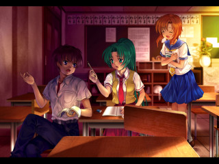 Classroom group cartoon kiyukawa rika - young person free wallpaper