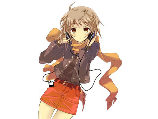 Girl headphones jacket music phone - music free wallpaper