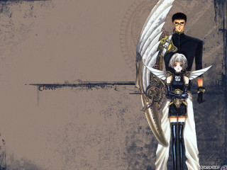Winged couple grungy wall neogeo - a background free wallpaper for desktop