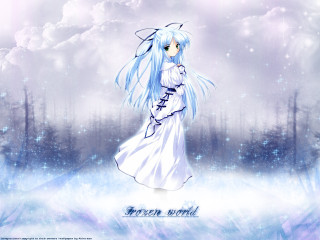 Anime girl blue hair white 9 - blue hair free wallpaper