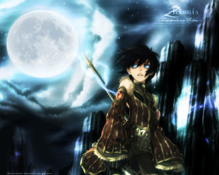 Anime hero fullmoon clouds sword - dark night free wallpaper for desktop
