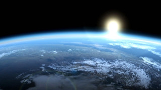 Earth space bright light beam - a view of the earth free wallpaper