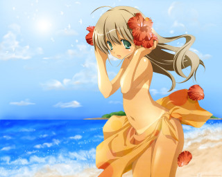 Yellow dress beach flower hair - a yellow dress free wallpaper