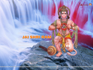 Hindu god waterfall rock ram - his lap free wallpaper