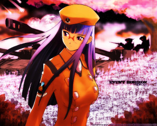 Anime girl purple hair sailor - analytical art free wallpaper for desktop