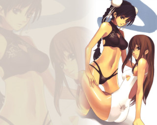 Anime girls bikinis tennis balls - a ball free wallpaper