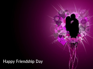 Couple kissing purple background hearts 2 - a couple kissing in front free wallpaper