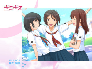 Three girls school uniform smile - school uniform free wallpaper for desktop