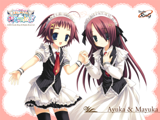 Two anime girls maid hair - outfit free wallpaper for desktop