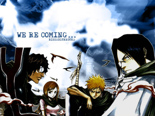 Anime group reunion dark background - a caption free wallpaper