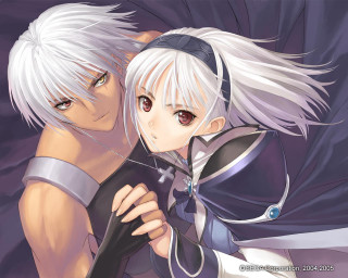 Anime couple hug purple black - a purple background behind them free wallpaper
