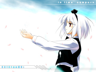 Anime white haired girl gun - purism free wallpaper