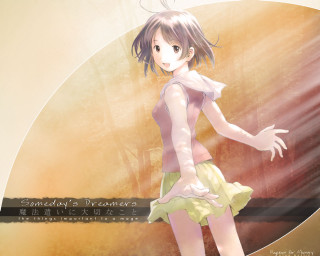 Girl dress circular tree yellow - dreamlike free wallpaper