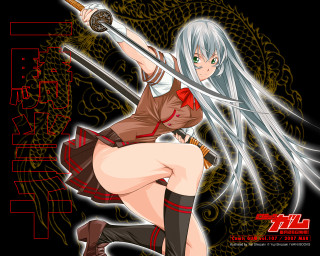 Woman dragon sword poster schooluniform - serial free wallpaper for desktop