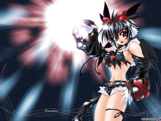 Anime girl cat outfit red - her body free wallpaper