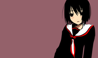 Anime girl black hair school - shirt free wallpaper