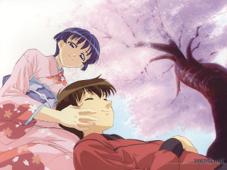 Man woman bed pink flower - a bed in front free wallpaper