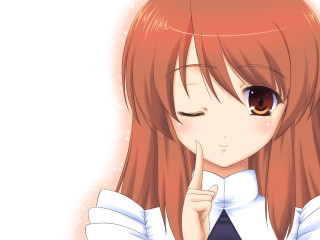 Red haired girl yayoi kasuma - her finger free wallpaper for desktop