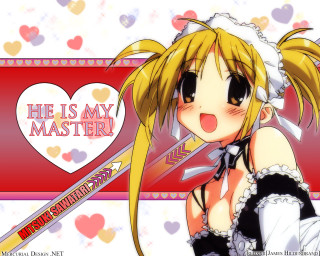 Anime girl blonde heart manga - a message free wallpaper