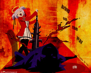 Demon gothic girl blood silhouette - a cartoon of a woman holding free wallpaper