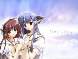 Anime girls cat ears blue 3 - a cat ear free wallpaper for desktop