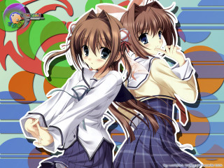 Anime girls long hair white 7 - blue skirt free wallpaper