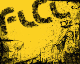 Yellow silhouette explosion fire city - picture of a person free wallpaper