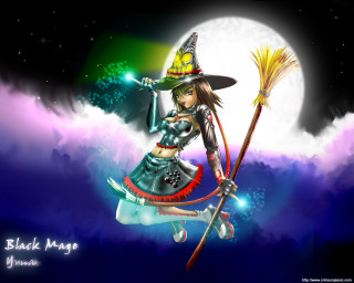 Witch cosplay planet moon star - a cloud free wallpaper