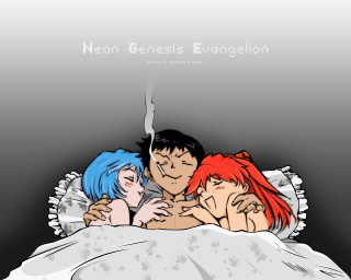 Neon genesis evan neo romanticism - a bed together free wallpaper for desktop