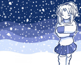 Girl snow scene manga astral - hill free wallpaper