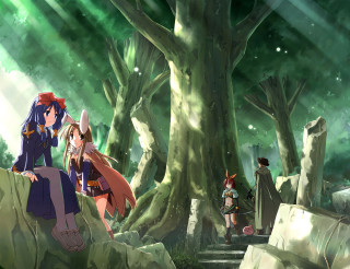 Forest fantasy girls bamboo sunlight - a forest free wallpaper for desktop