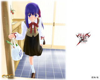Girl schooluniform grocery shopping redribbon - a girl in a school uniform holding free wallpaper