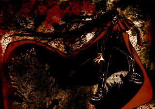 Gothic red dress bench umbrella - rob rey and kentaro miura style free wallpaper