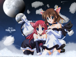Anime girls clouds moon christmas - the cloud free wallpaper