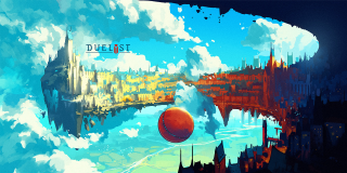 City red ball floating clouds - elysium free wallpaper