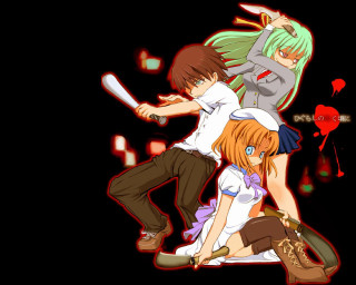 Anime characters knife puzzle school - their other hand free wallpaper