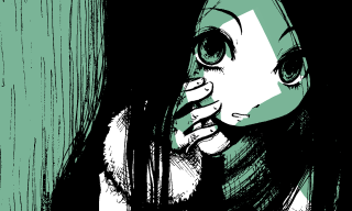 Girl longhair bigeyes windowsilhouette gothic - big eye free wallpaper