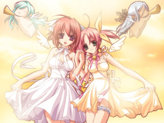 Anime girls angel wings phone - a phone free wallpaper