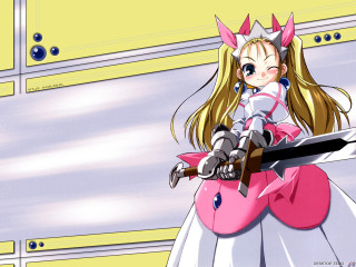 Pink dress girl sword horns - a pink outfit free wallpaper